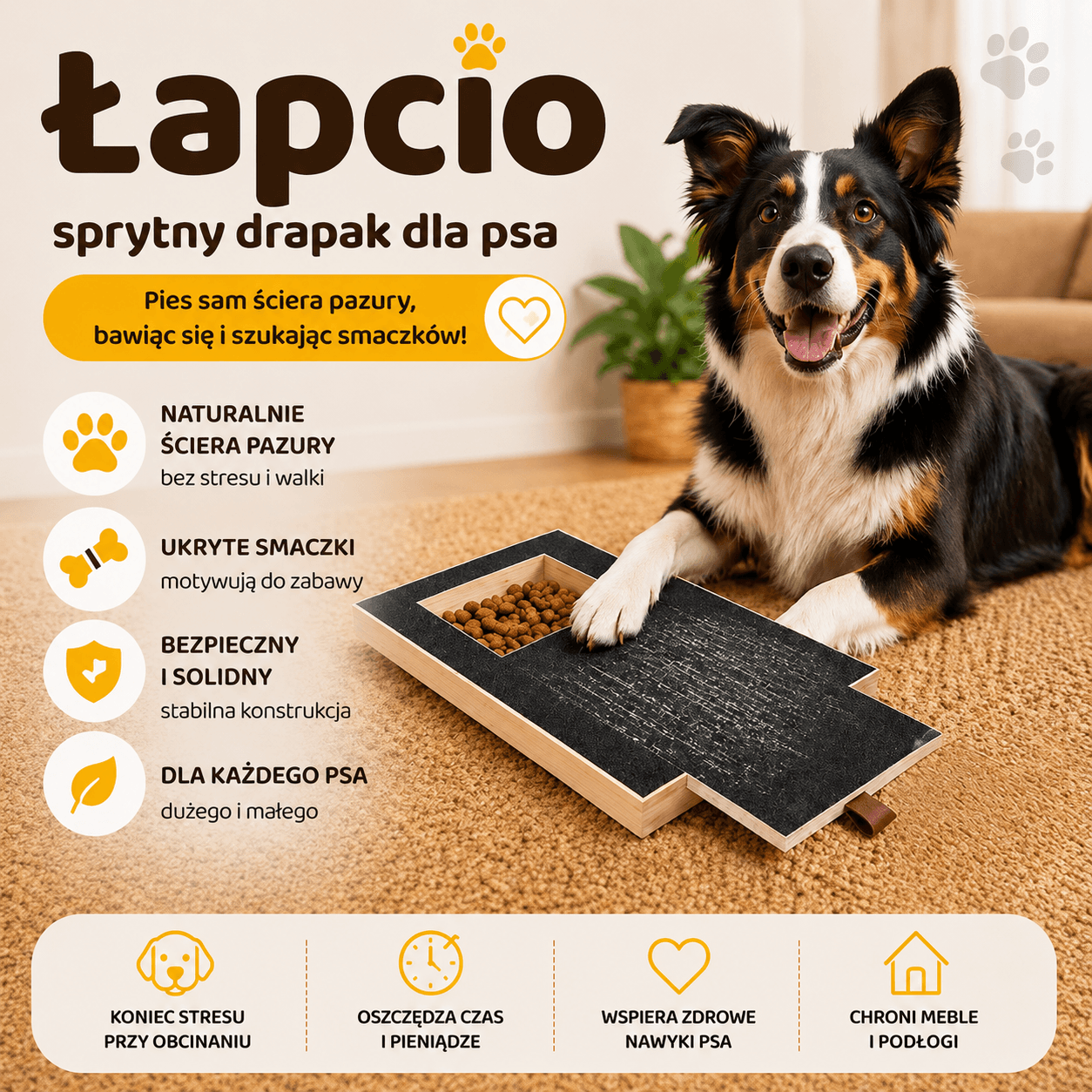 Łapcio – Drapak do ścierania pazurów dla psa
